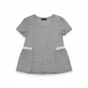 NEW Generation Love Sample Heather Gray Crochet Short Sleeve Tee Top Small